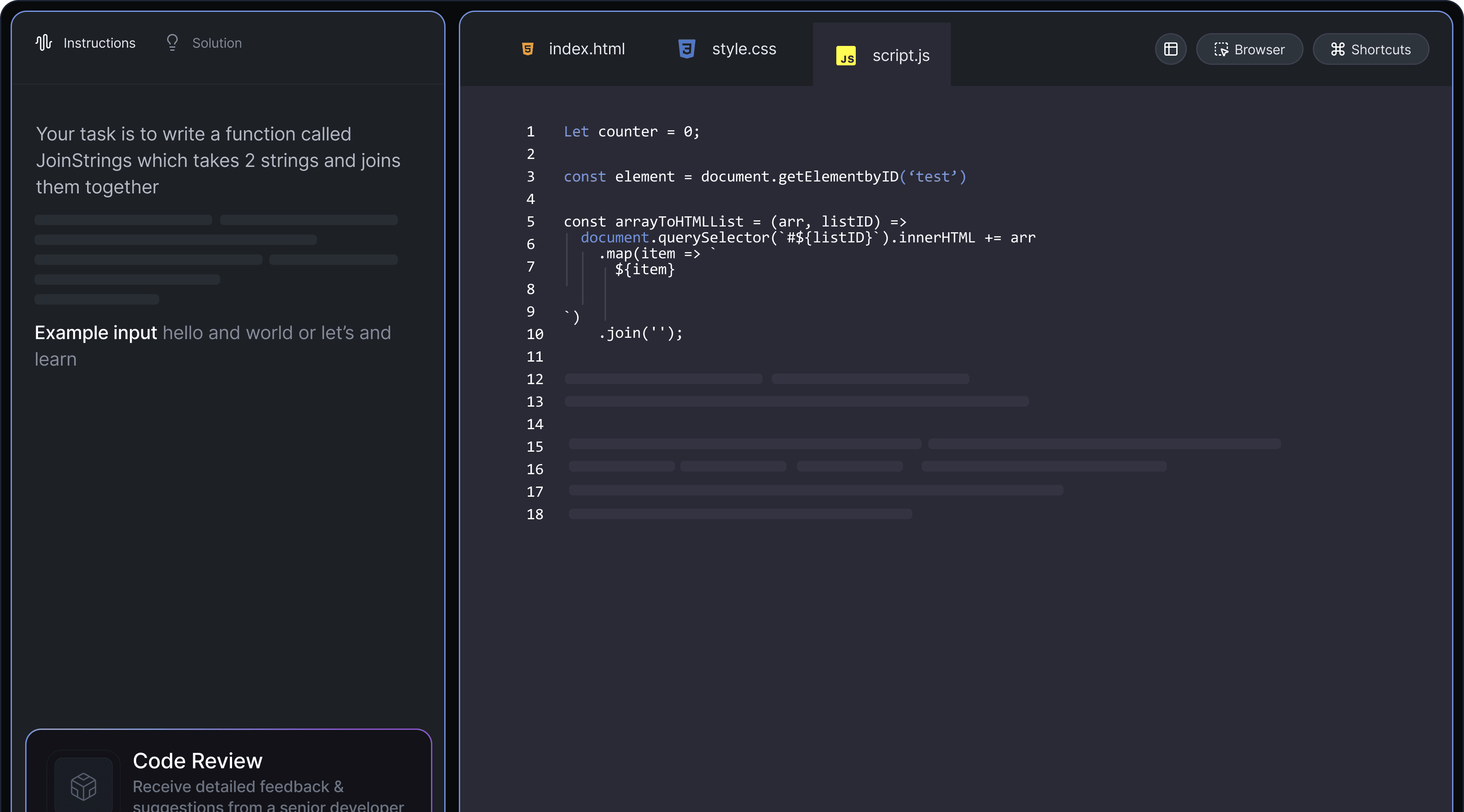 Code editor